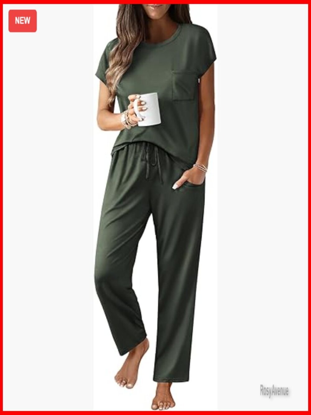 Cap Sleeve Pajama Set with Pockets Lounge Set S-XXL